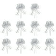 thumbnail image 1 of Large Gift Bow 7.5x5.9 Inch, 10 Pcs  Pull Bows for Gift Wrapping Present Wedding Valentine's Day, Silver Tone, 1 of 7