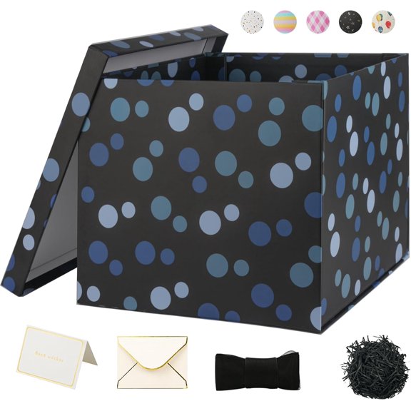 Large Gift Box 12x12x10Inches,Black Gift Boxes with Lids for Presents,Present Box,Birthday Gift Box,Gift Packaging for Valentine's Day,Mother's Day,Christmas,Anniversaries.