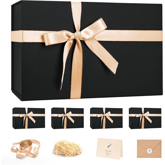 Large Gift Box 14"x8.5"x4.5" Christmas Gift Boxes with Lids for Presents for Anniversary Wedding Proposal Birthday Gift boxes with Shredded Filler Card Ribbon