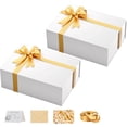 thumbnail image 1 of Large Gift Box with Lids White: 2 Pack 13.5×10×5 Inches Packaging with Magnetic Lid - Holds Valentines Christmas Bridesmaid Gifts - Ideal for Couples Friends Family, 1 of 11