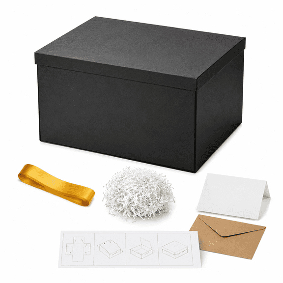 Large Gift Box with Lid for Presents Black
