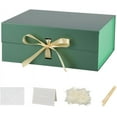 thumbnail image 1 of Large Gift Boxes with Lids 5 Pack 13X11X5.3 Inch Large Green Gift Box with Ribbon Foldable Gift Boxes for Presents Shredded Paper for Gift Box with Cards, 1 of 14