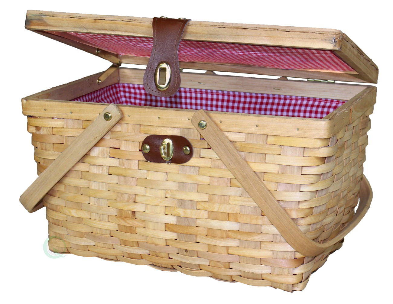 Vintiquewise Rectangular Basket Lined with Gingham Lining Small