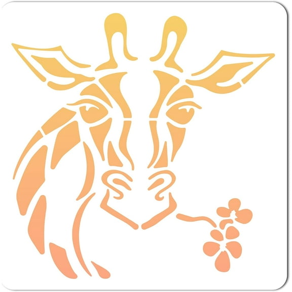Large Giraffe Stencils 12x12 Inch Reusable Animals Stencil Giraffe Portrait Template Signs Decoration