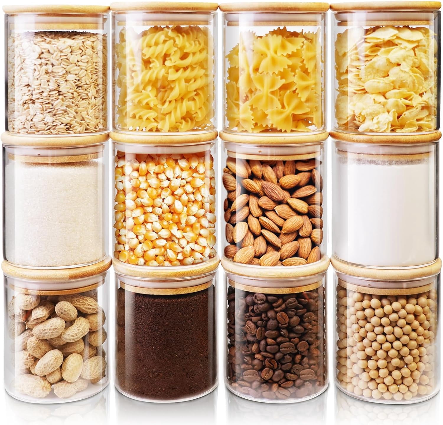 Large Glass Flour and Sugar Containers ， Glass Food Storage Containers ...