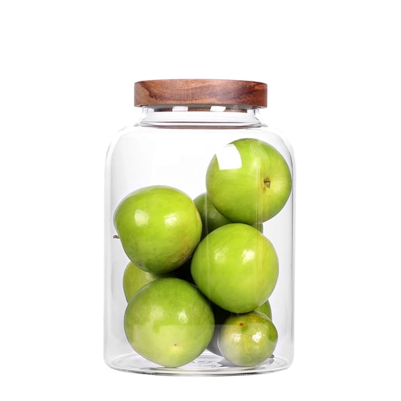 Large Glass Food Canisters 66 OZ Kitchen Stoarge Jar with Airtight Acacia Lids,Cereal Jars For Pasta Flour Coffee