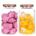 thumbnail image 1 of Large Glass Food Storage Jars with Airtight Wooden Lid，Set of 2 100 OZ(3000ml) Glass Canister Glass Food Containers for Kitchen Pantry for Flour, Tea, Coffee Beans, Sugar, Cookies, 1 of 9