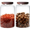 Large Glass Jar with Airtight Lid 98 FL OZ Glass Canister Set Wooden