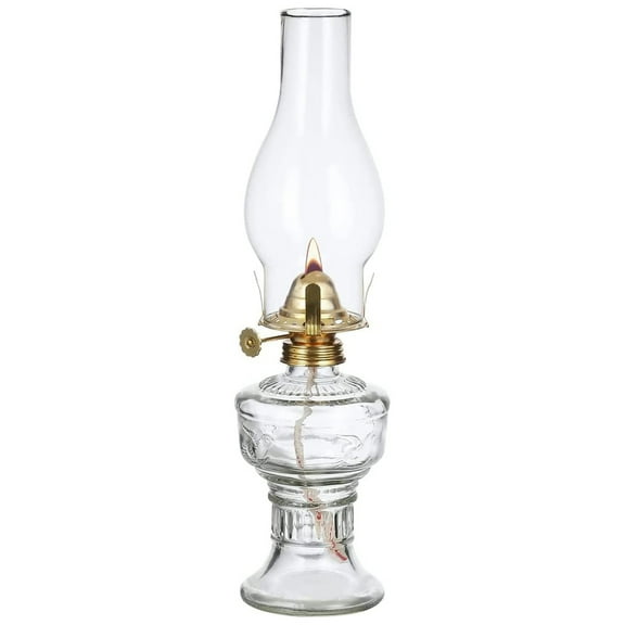 Large Glass Kerosene Oil Lamp Lantern Vintage Four-Claw Lamp Head Clear Glass Oil Lamps for Indoor Use Decor Lighting