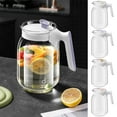 thumbnail image 1 of Large Glass Pitcher with Lid, Iced Tea Cold Brew, Durable Leakproof Design, Clear Glass, For Entertaining, Family Gatherings, Refreshing Drinks, Cold Water Bottle1 Akmoler | Green, 1 of 9