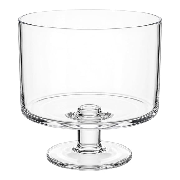 Large Glass Trifle Bowl with Pedestal (100 oz / 3.2 Qt) | Modern Footed Dessert Dish & Centerpiece | Clear Heavyweight Glass Stand for Trifle, Salad & Fruit
