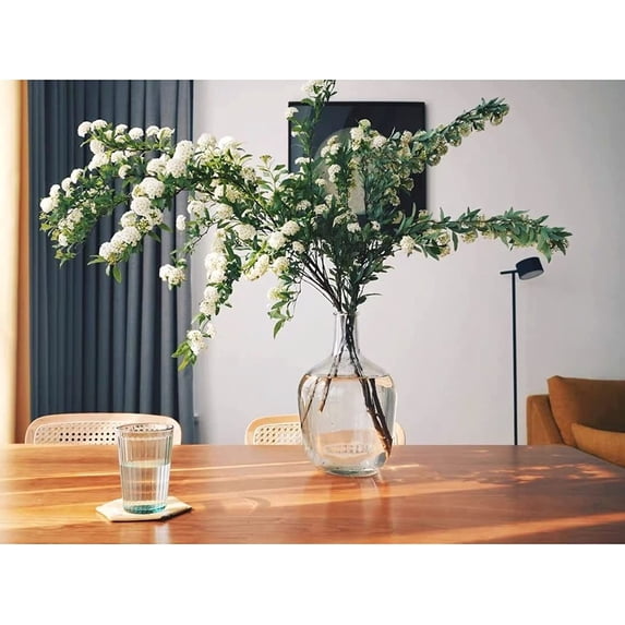 Large Glass Vase for Decor, Clear Tall Farmhouse Decorative Floor Vase, Round Bubble Balloon Vase Glass Jug Vases for Coffee Table Fireplace Mantel Entryway Living Room Bedroom Kitchen, 15in