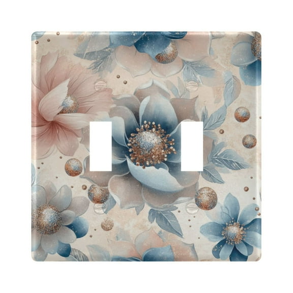 Large Glitter Flowers Decorative Light Switch Plates Switch Cover Decorative Wall Plates Ideal for Living Room Kitchen Bedroom and Study
