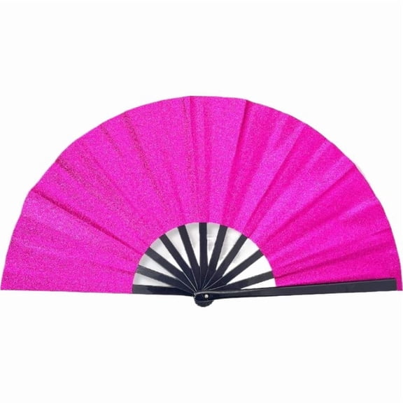 Large Glitter Folding Hand Fan for Dance, Tai Chi, Performances, Festivals