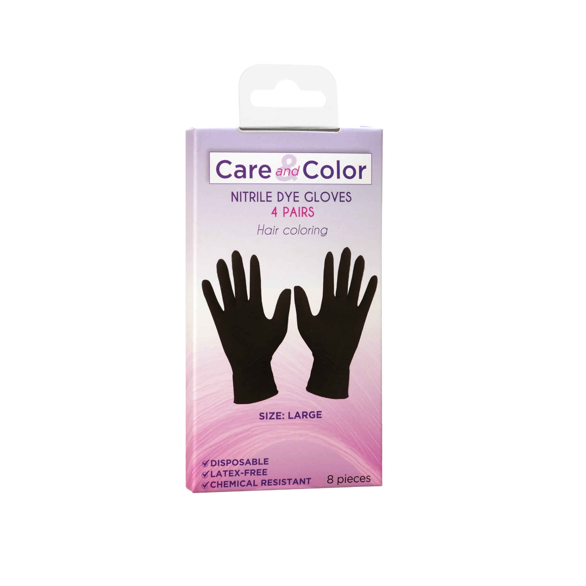 Care & Color Hair Dye Gloves Non‑Latex Powder‑Free Large