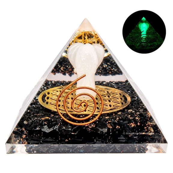 Shungite Orgone Pyramid - Angel Glow in Dark