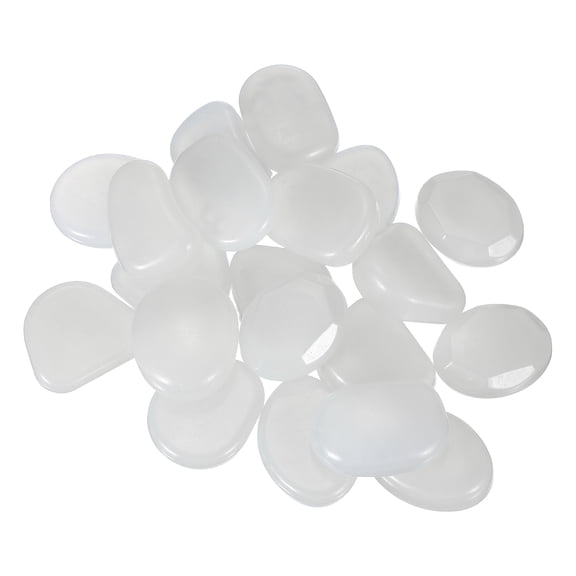 Large Glow in the Dark Stones, Luminous Pebbles Stones Glowing Rocks for Fish Tank Outdoor Garden, 20 Pcs & White