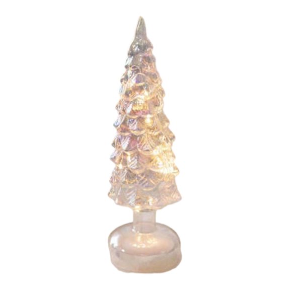 Large Glowing Glass Centerpiece, Battery Operated LED Holiday Decor for Home & Desk ( Excluding Battery Shipment )