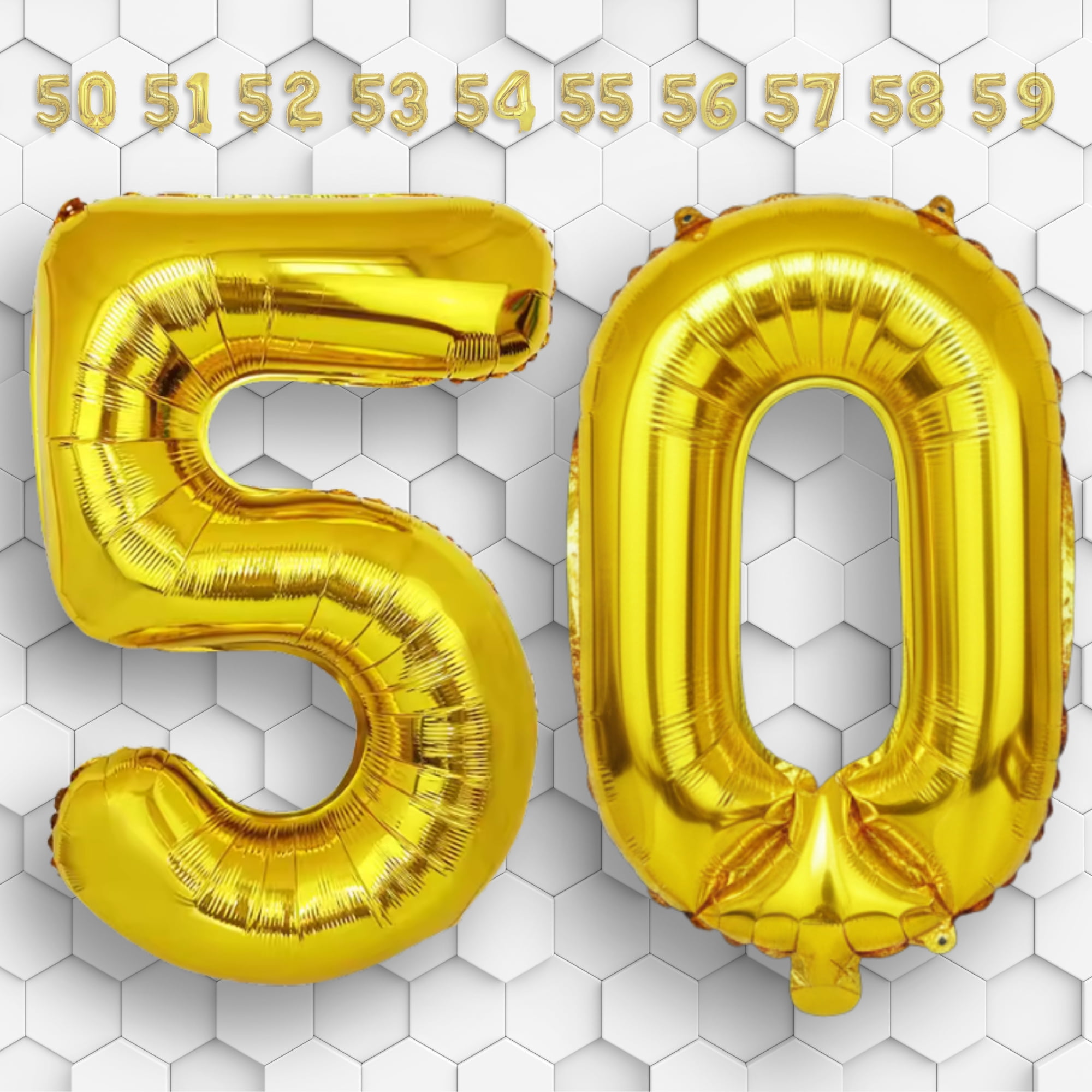 Gold Number 50 Mylar Foil Balloon 32