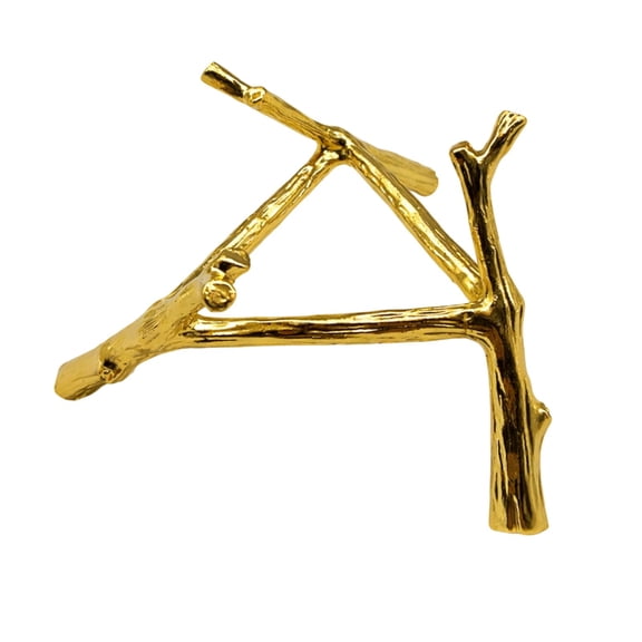Large Gold Metal Tree Branch Crystal Ball Stand, Zinc Alloy Sphere Display Rack Holder, Tripod Decoration Prop, Suitable for 2.0-2.8 in / 5-7 cm Spheres, 4.7 x 4.7 x 2.4 in / 12 x 12 x 6 cm