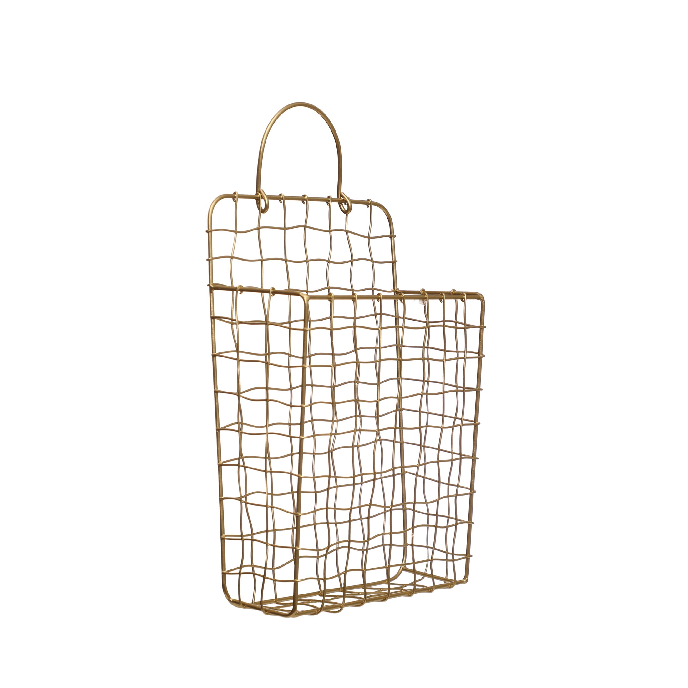Large Gold Wire Metal Wall File Pocket Organizer