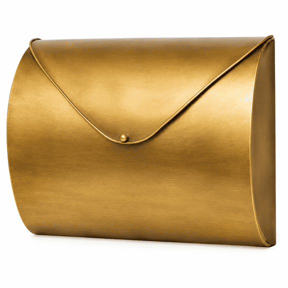 Large Gold Outdoor Wall Mount Mailbox, 13.3 x 10.35 x 3.5 Inch