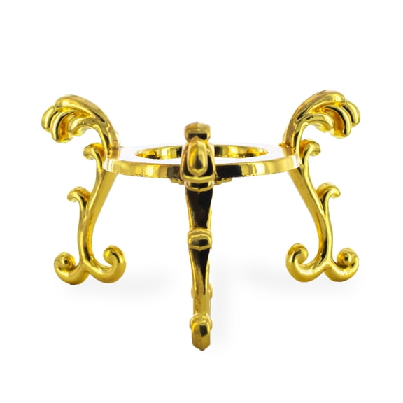 Large Gold Tone Metal Egg Stand Holder Display