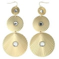thumbnail image 1 of Large Gold-Tone Three Layered Disc Shaped Drop Dangle Earrings For Women TME761, 1 of 1