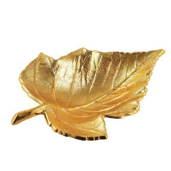 Large Gold-tone Aluminum Maple Leaf Tray Q-GM22349