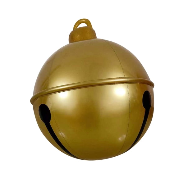Large Golden Christmas Jingle Bell Ornament,23.62inch Shiny Oversized Bell Decor for Indoor Outdoor Garden Yard Holiday Festival Display