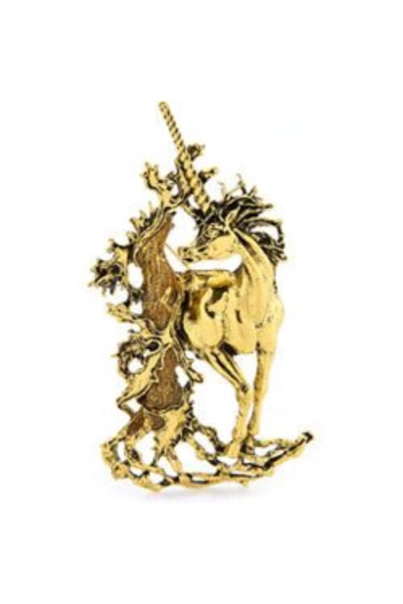 Large Golden Unicorn Brooch