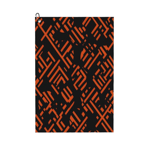 Large Golf Towel 24x16 High Absorbency Fast Drying Microfiber Towel With Metal Eyelet And Carabiner Basketball Theme Cool Style Minimalist Geometric