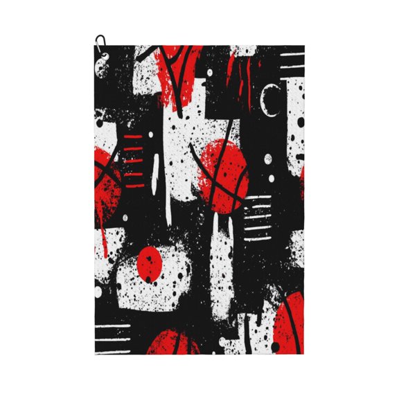 Large Golf Towel 24x16 High Absorbency Fast Drying Microfiber Towel With Metal Eyelet And Carabiner Street Graffiti Style Basketball