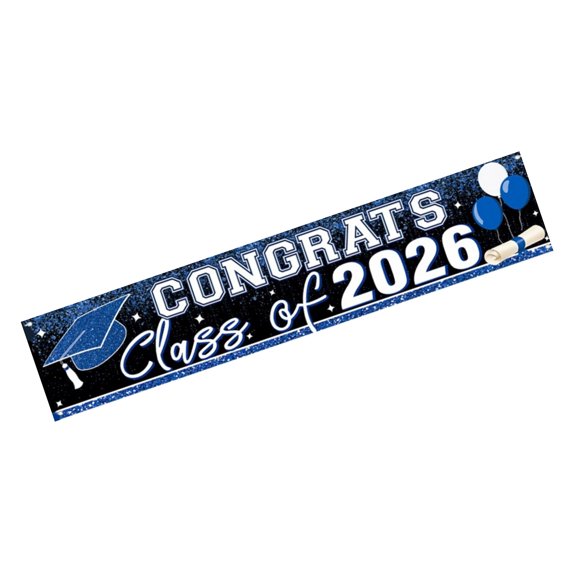Large Graduation Backdrop For 2026 With Gold Confetti Design Photo Decor