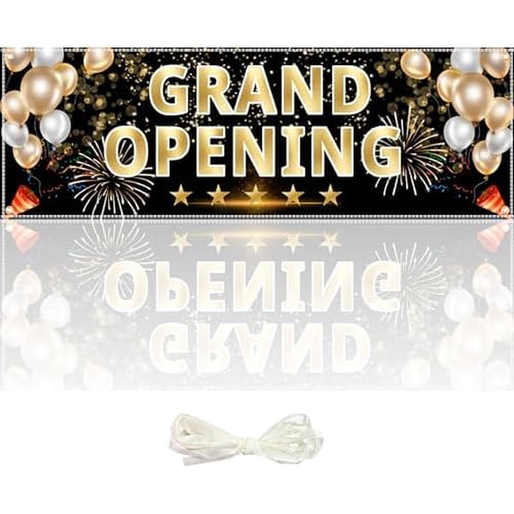 Large Grand Opening Banner 3X10Ft Grand Opening Decorations Sign with 4 Grommets New Store Advertising Backdrop Outdoor Banner Supplies for Shop Garden Outdoor Ceremony Party Supplies