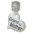 thumbnail image 1 of Large ''Grandmother'' Heart with Clear Crystal - Niece Charm Bead, 1 of 1