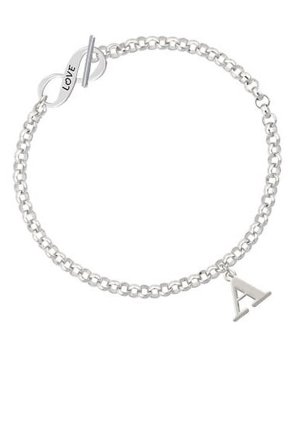 Large Greek Letter - Alpha - Love Infinity Toggle Chain Bracelet