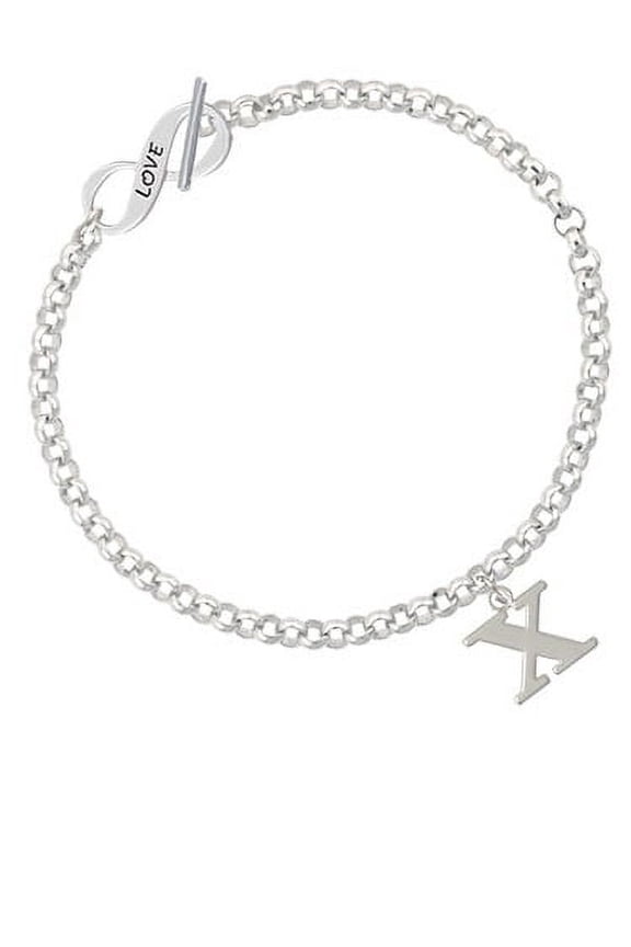 Large Greek Letter - Chi - Love Infinity Toggle Chain Bracelet