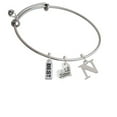 thumbnail image 1 of Large Greek Letter - Nu - Lil Sister Heart Expandable Bangle Bracelet, 1 of 1