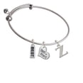 thumbnail image 1 of Large Greek Letter - Zeta - Best Friend Heart Expandable Bangle Bracelet, 1 of 1