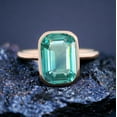 thumbnail image 1 of Large Green Amethyst Ring Stackable Gemstone Ring 925 Sterling Silver Jewelry Alternative Engagement Ring Solitaire Gold Ring Birthday Gift, 1 of 2