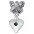 thumbnail image 1 of Large Green Birthday Crystal Heart - Guardian Angel Charm Bead, 1 of 1