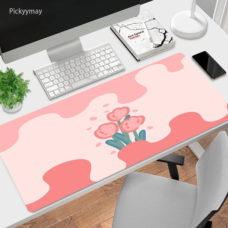 Large Green Gaming Mouse PadMatcha Mousepad Gamer Rubber Keyboard Mats