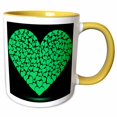 thumbnail image 1 of 3drose, Large Green Heart Made of Smaller Hearts, 15oz Two-tone Yellow Mug, 1 of 6