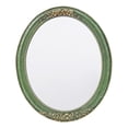 thumbnail image 1 of Large Green Oval Wall Mirror, Vintage Decorative Hanging Mirror with Gold Lace Frame for Bedroom Entryway Hallway Home Decor, 1 of 6