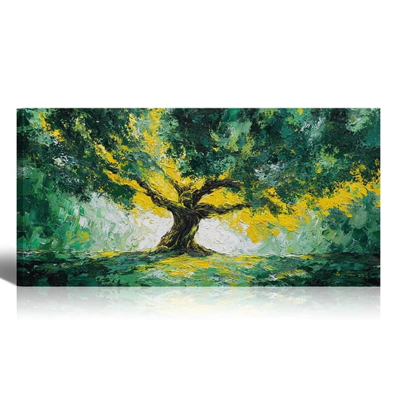 Large Green Tree of Life Canvas Prints Artwork, Abstract Paintings for Bedroom Living Room, Nature Canvas Wall Art for Modern Home Decoration