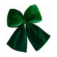 thumbnail image 1 of Large Green Velvet Christmas Bow – 3D Hanging Ornament with Gold Trim for Tree, Wreaths, Gift Wrapping & Holiday Decoration, 1 of 5