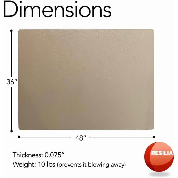 Large Under Grill Mat – Heavy Duty, Reusable Outdoor Floor Protector Mats for Deck, , & Garage – 36 Inch x 48 Inch, Beige/Tan Orange Peel, Made in The USA