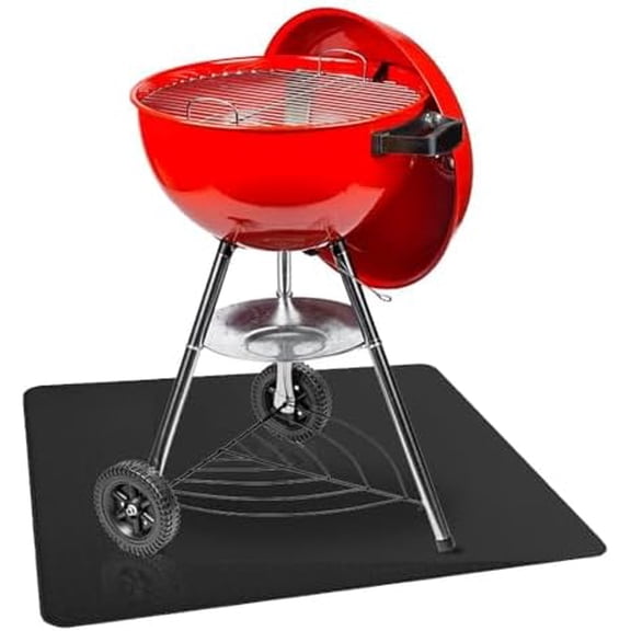 Large Under Grill Mat – Heavy Duty, Reusable Outdoor Floor Protector Mats for Deck, Patio, & Garage – 36 Inch x 48 Inch, Black Orange Peel, Made in The USA