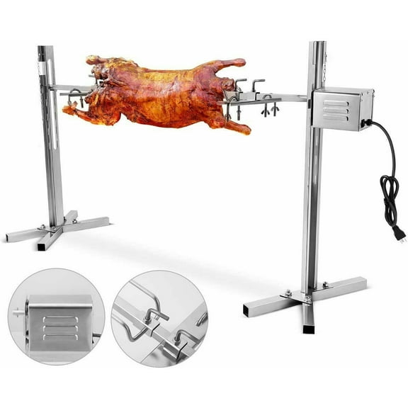 Large Grill Rotisserie Spit Roaster Rod Charcoal BBQ Pig Chicken 15W Motor